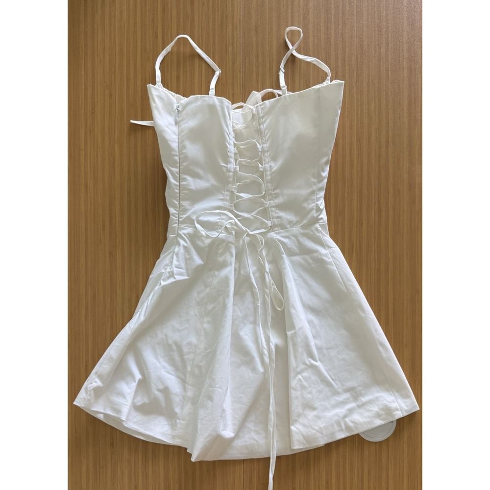 Babyboo Lacey Mini Dress Womens Size XS White Corset Milkmaid Cottagecore - Picture 9 of 11
